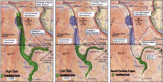 Enlarged view of the three options